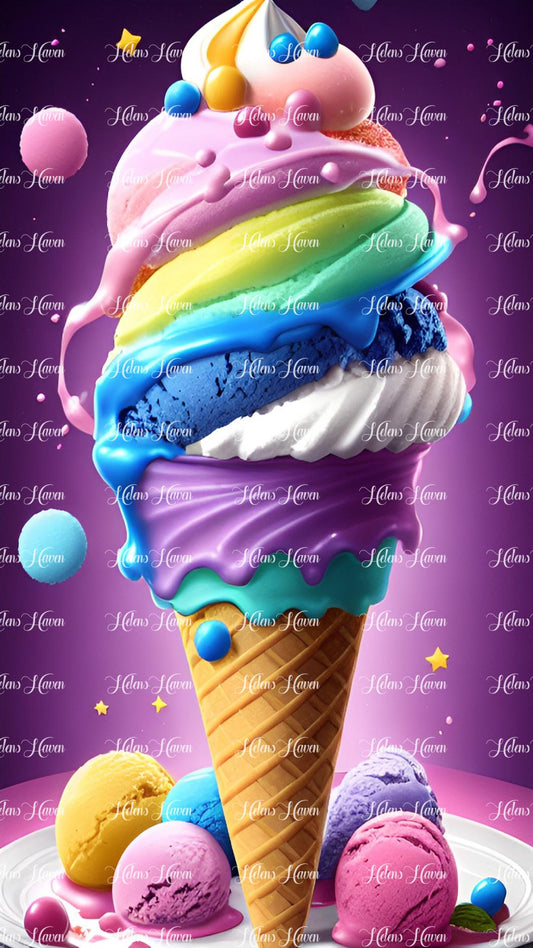 Vibrant coloured icecream