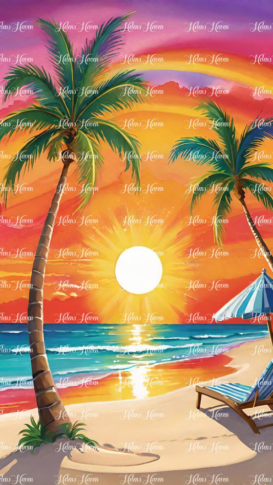 Tropical retro orange sky summer