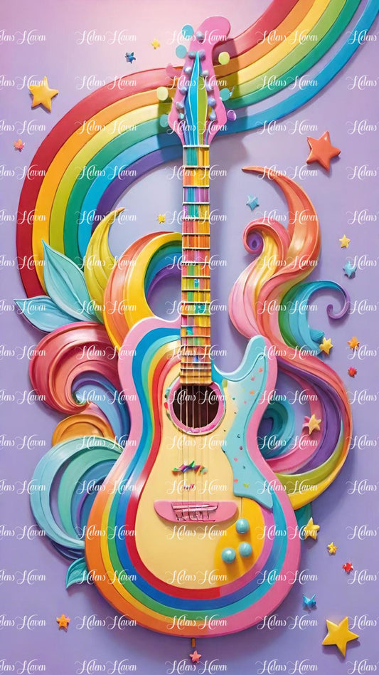 Funky rainbow guitar