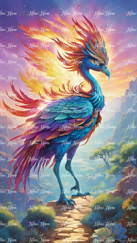 Fierce mythical phoenix bird