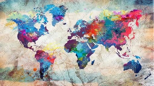 A colourful world map