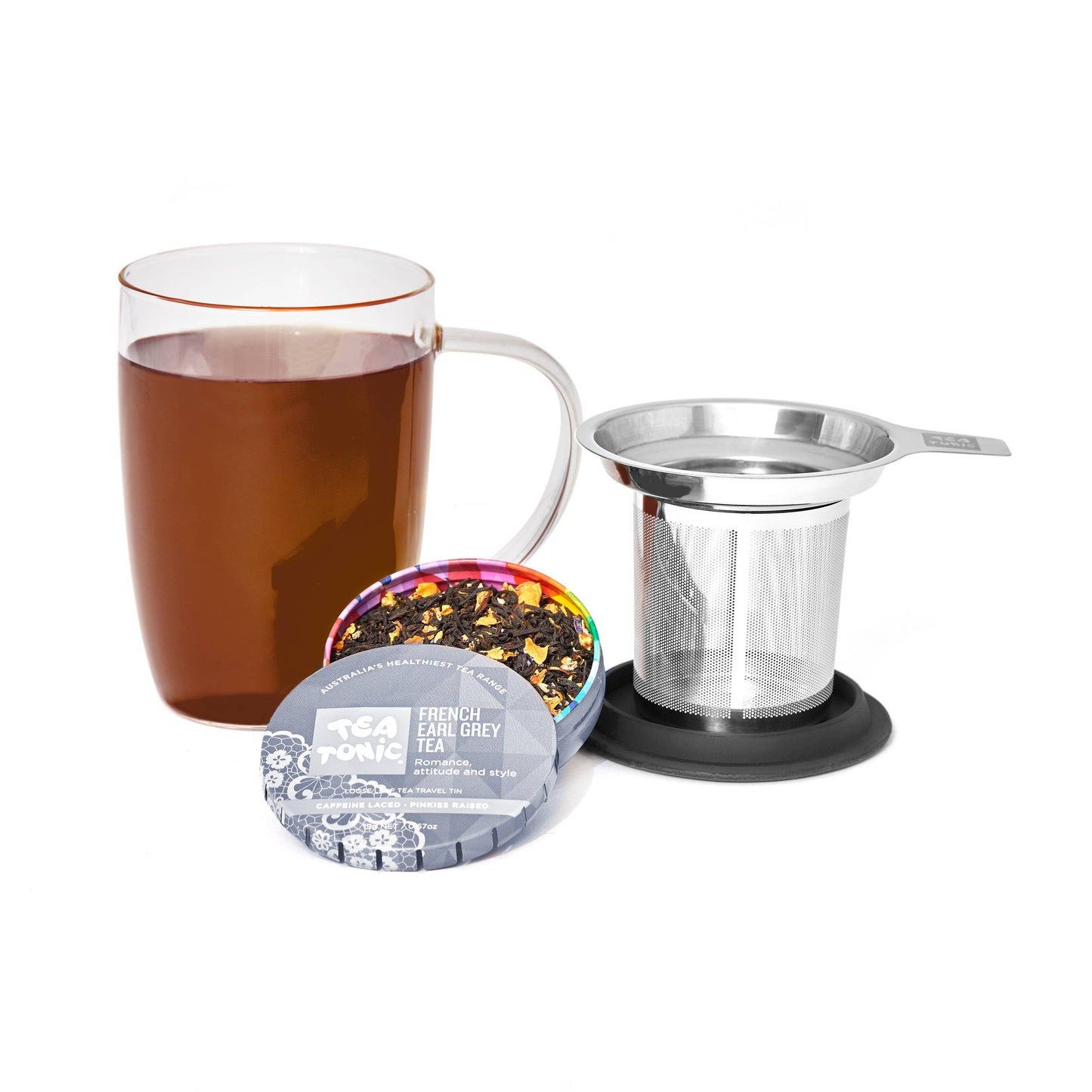 TEA MUG FOR 1 - INCLUDING FRENCH EARL GREY  TEA TRAVEL TIN