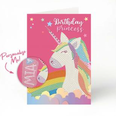 PERSONALISED  GREETING CARD birthday unicorn 12.6 x 17.7cm