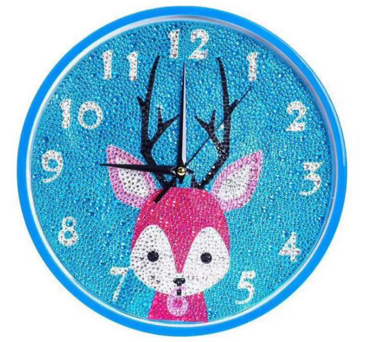 Pink Deer Clock